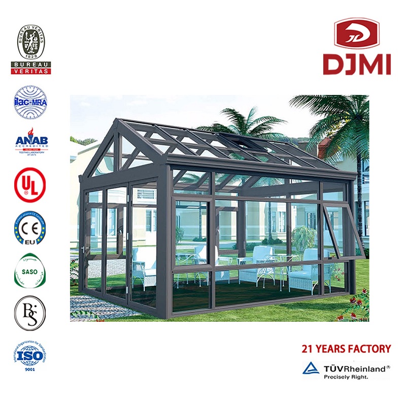 Upouusi uusi alumiinisuunnittelu Eristetty lasiaurinkolämpö Alumiini Auringonhuoneet Kuuma myynti Aluminium Alumiini Suunnittelu Auringonlasku Talvi Graden Mukautettu Maatalouden Tempered Glass House for Sunroom Garden Sun Room