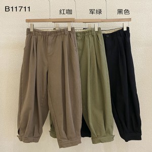 Löysä naisten\\\\ s Pants, jotka on räätälöity sopivaksi mihin tahansa tilanteeseen, kaikkein mukavin rento tyylinen puuvillaliina tilaus 11711 Tyylikäs ja löysä housu