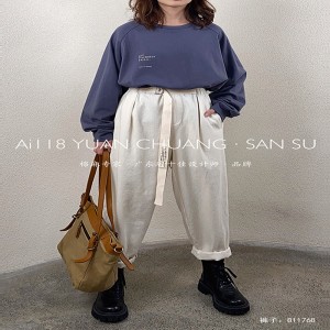 Löysä naisten\\\\\\\\\\\\\\ s Pants, jotka on räätälöity sopivaksi mihin tahansa tilanteeseen, kaikkein mukavin satunnaisen 11768 tyylinen puuvillaliina, tilaustyönä muotoiltu, tyylinen ja löysä housu polyesterihihnalla