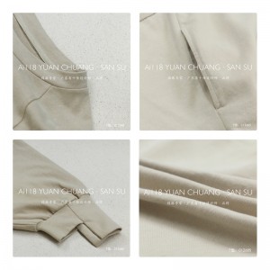 Rentoutunut muotoilu Minimalist Round Collar tyyli Sekoitettu hiha tyylinen Satunnainen Kiinteä väri puuvilla ja liina liioiteltu mukautettu mukautettu 12685 hikipaita