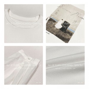 Rentoutunut muotoilu Minimalist Round Collar style Stiched such style Satul Solid värinen puuvilla ja pellava ylisuuri tilaustyönä 12709 Hikispaidat