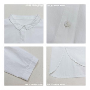 Rentoutunut muotoilu Minimalistinen tyylinen tavallisen tavallisen tavallisen tasaisen värin raidallinen Ohitettu erikoisuus 17685 löysä paita