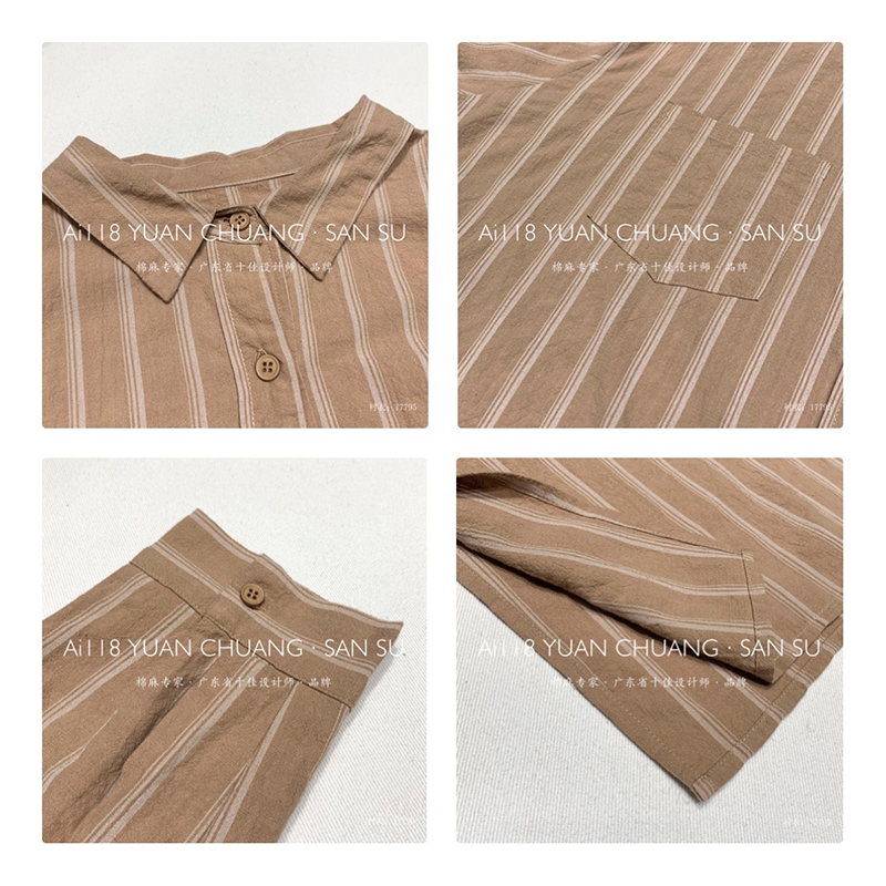 Rentoutunut muotoilu Minimalistiset tyyliset tavalliset tavalliset tasaiset värit Raivattu Ohitetut erikoispiirteet 17795 pystyraiteinen paita