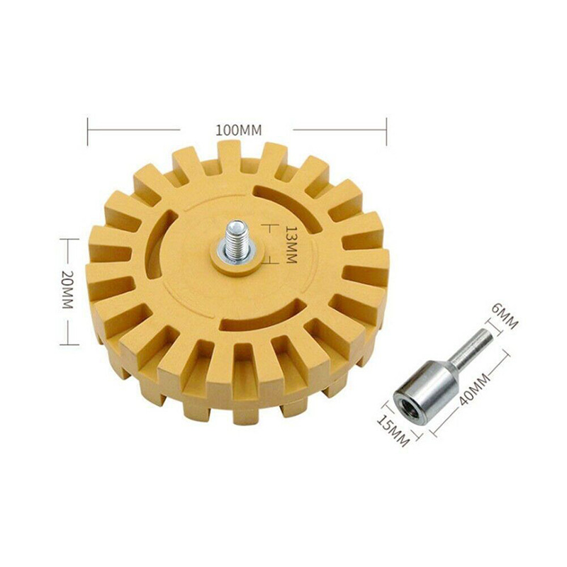 Factory Price Rubber Eraser Wheel, jossa on Drill Adapter Kit Decal Pinraidallinen kädenjälkien poistaja