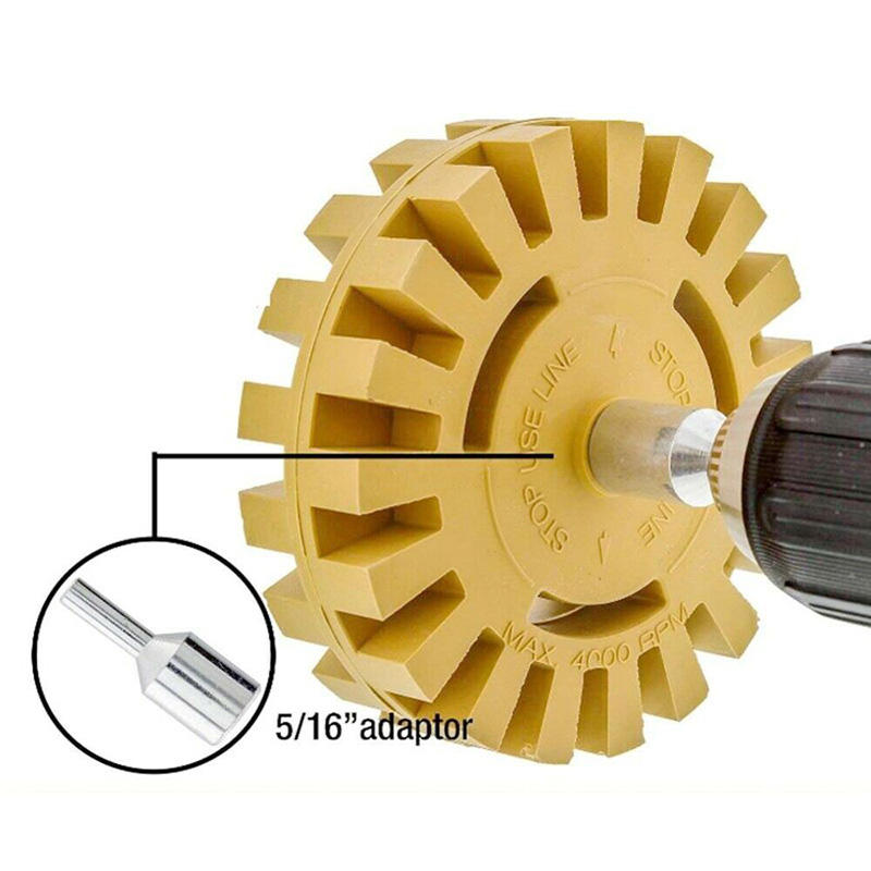 Factory Price Rubber Eraser Wheel, jossa on Drill Adapter Kit Decal Pinraidallinen kädenjälkien poistaja