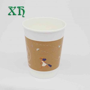 12oz mukautettua kaksiseinäistä paperia kahvikupit paperikuppi mennä
