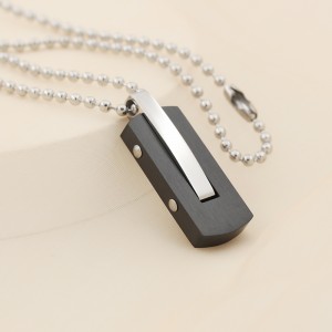 Tukku ruostumaton teräs kaksisävyinen musta päällystetty riipus kaulakoru