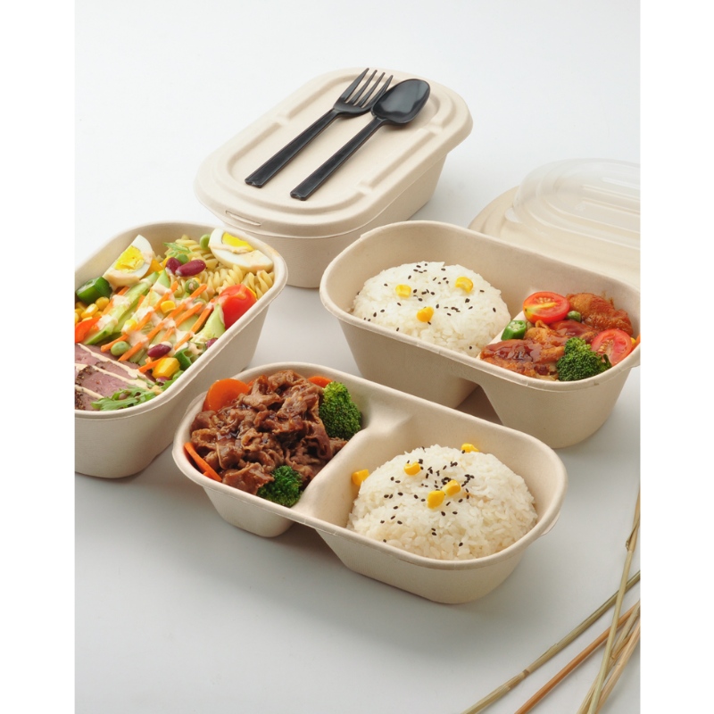 Bioegradable Food Packaging Corntärkkelys Packing Lounais Box Compstable Microwaveble Clamshell Take Food Containers