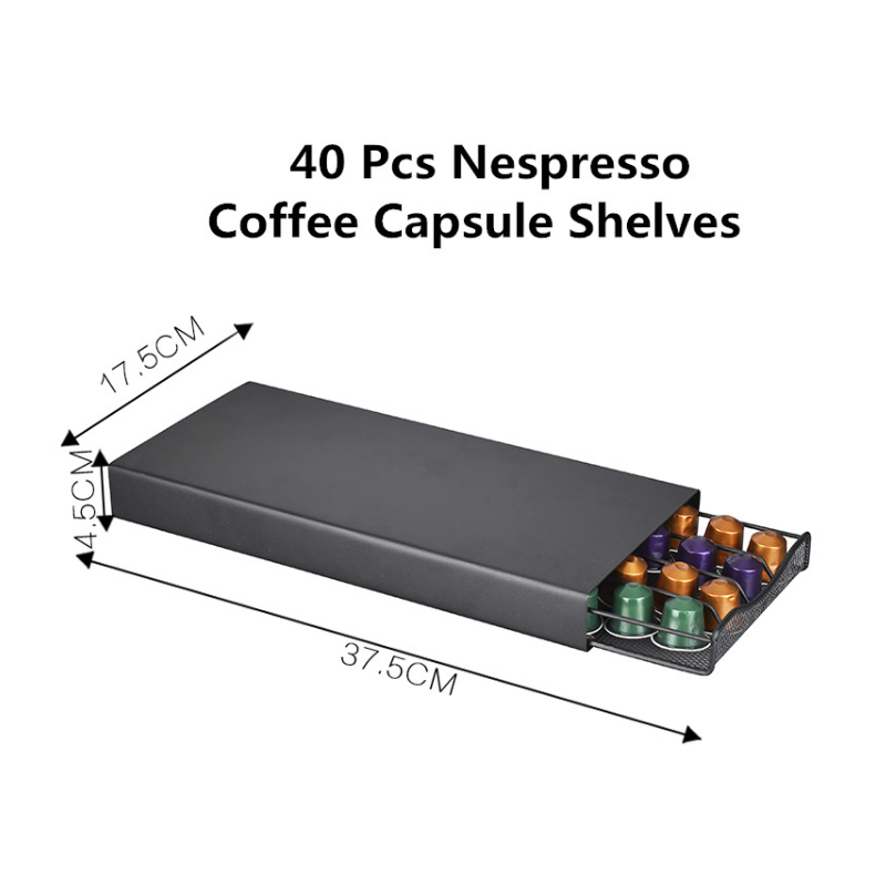 TMJ PP- 584 Metal Chrome 40 Pod Nespresso Coffee Capsule Holder for home cuthere