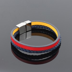 Muoti nahka korut aitoa nahkaa rannekoru Muti-Layer punottu nahka rannerengas ruostumatonta terästä