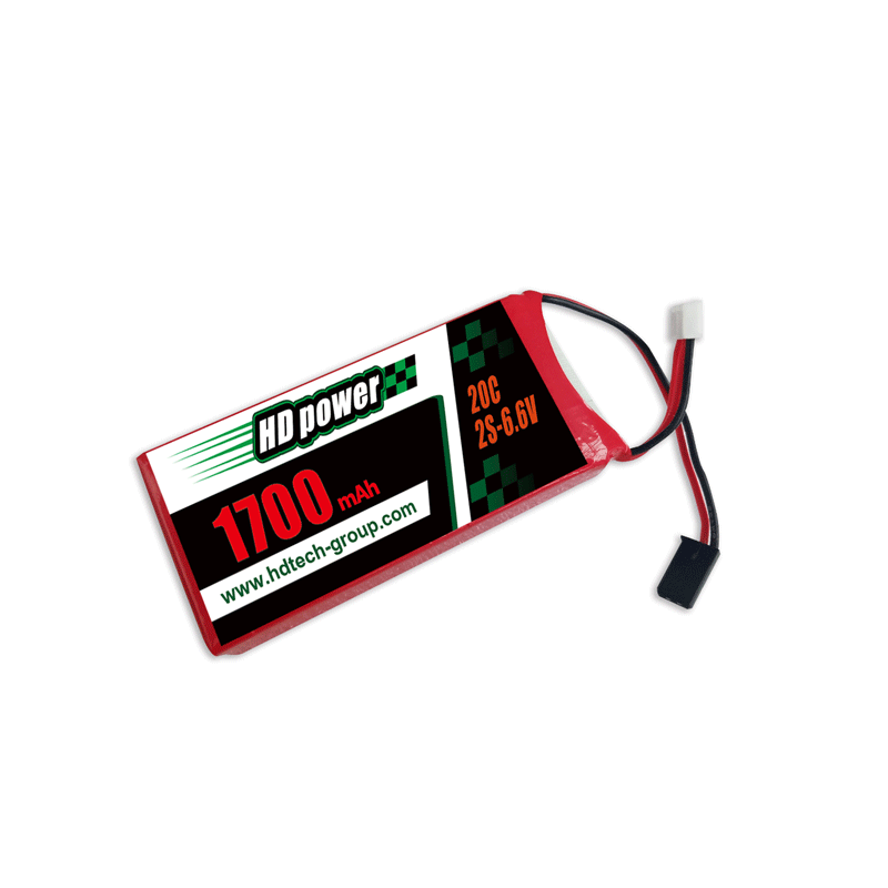 HD POWER 1700mAh 20C 2S 6.6V LiFe -akku vastaanottimelle ja lähettimelle