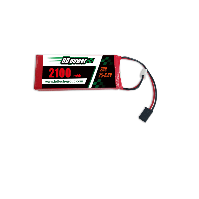 HD POWER 2100mAh 20C 2S 6.6V LiFe-akku vastaanottajalle ja lähettimelle