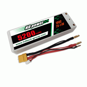 HD POWER 5200mAh 100C 2S 7,4 V Kova kotelo LiPO-akku