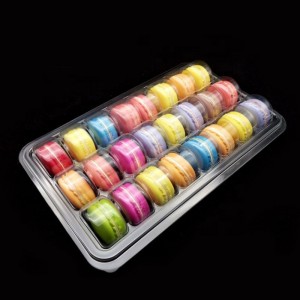 Mukautetut koot macarons-laatikko 24 lokeroa kirkas karkkipakkauslaatikko läpipainopakkaus