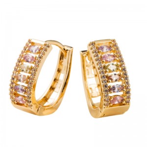 Dongdaemun korvakorut,naispuolinen suosittu temperamentti korvakorut, kupari inlaid zirkoni ja galvanoitu kulta ranskalainen korvakorut