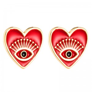 Amazon rajat ylittävä toive korvakorutnaispuoliset eurooppalaiset ja amerikkalaiset muoti korut enkeli silmät korvakorut kupari ins sydämen muotoiset korvakorut