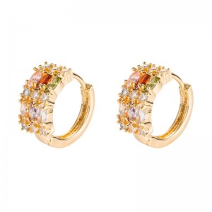 2021 Eurooppalaiset ja amerikkalaiset rajat ylittävät uudet korvakorut korvakorutnaispuoliset ins muoti temperamentti kupari mikro-inlaid värikäs zirkoni Täysi timantti korvakorut