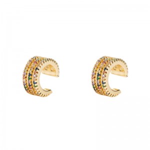 INS Uudet eurooppalaiset ja amerikkalaiset miehet janaiset korvat luu clip kupari mikro-inlaid väri zirkonium yksinkertainen korvaklipsi ilman lävistyksiä hip-hop korvakorusta