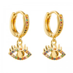 INS Muoti korvakorut Rajat ylittävät lähteet Henkilökohtaiset korvakorut Nainen messinki Real Gold Plated riipus korvakorut Devil \\\\ \'s earrings