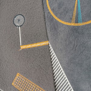 Brodeerattu flanelli kangas bnt6868