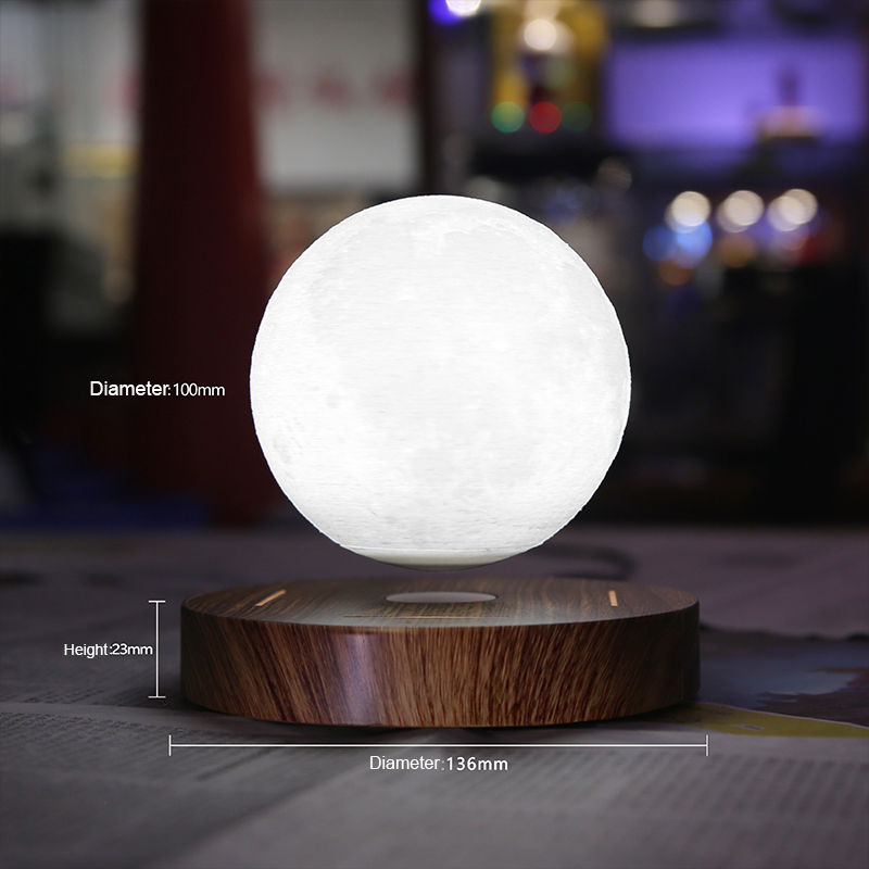 Luova lahja kotiin Office Decorations Olohuone Valaistus Touch Switch Magneettinen kelluva pöydän lamppu 3D levittävä kuun valo