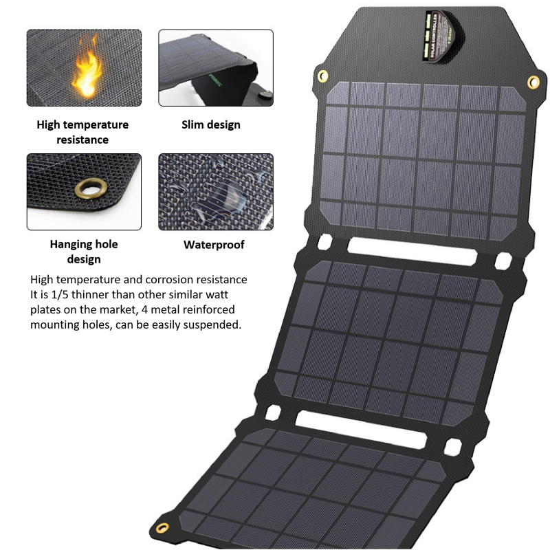 Amazon kannettava taitettava 5V 21W mobiili aurinkopaneelin laukku taitettava aurinko puhelin laturi Solar