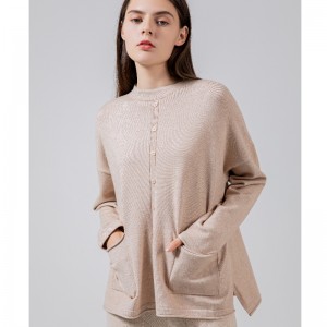 Loose Fashion Trendi Casual Joker Single Row Painike Neulo Top 68030#