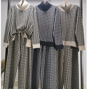 Muodikas rento Joker Neulottu Qianbird-Prased Two-Puku 69002#