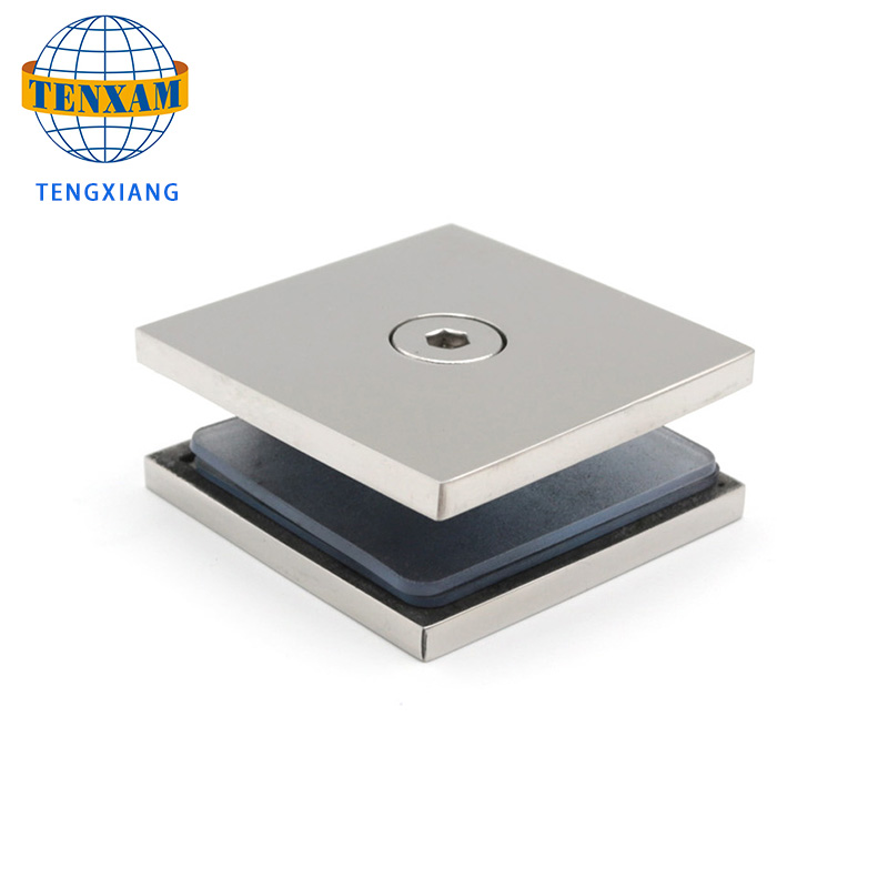 Kiinalainen valmistaja lasi Holding Clips Chrome 2 * 2 tuuman leikkeen messinki lasi oven puristin ovi&ikkuna saranat 8-12 mm lasi kylpyhuone standardi