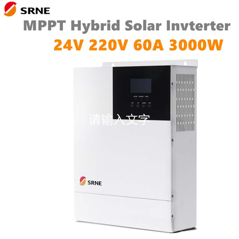 SRNE 3000W ALL-in-One MPPT Hybrid Solar Chart Inverter 24V 220VAC Pure Sine Wave 60A Max PV 100V Off-Grid Inverter