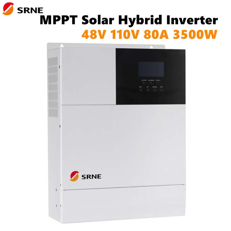 SRNE MPPT Solar Hybrid Lataus Invertter 80A-ohjain max 3500W Pure Sine Wave Inverter 48V 110V PV Volt 145V 50 Hz 60Hz Off-Grid