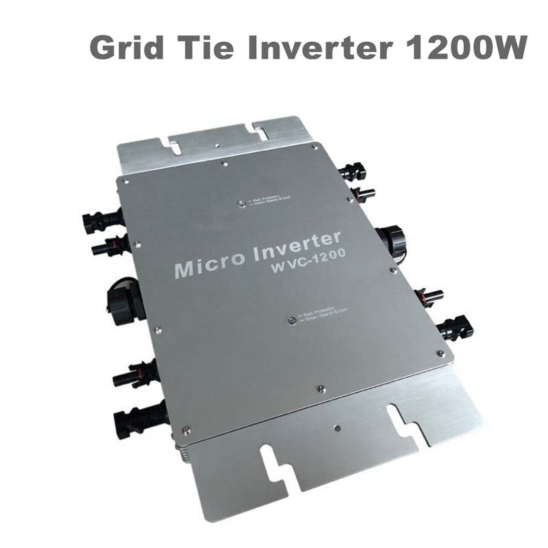 Pure Sine Wave Grid TIE Inverter 1200W 22V-50VDC 80-160VAC vedenpitävä IP65 mikro-invertteri Solar MPPT -järjestelmälle