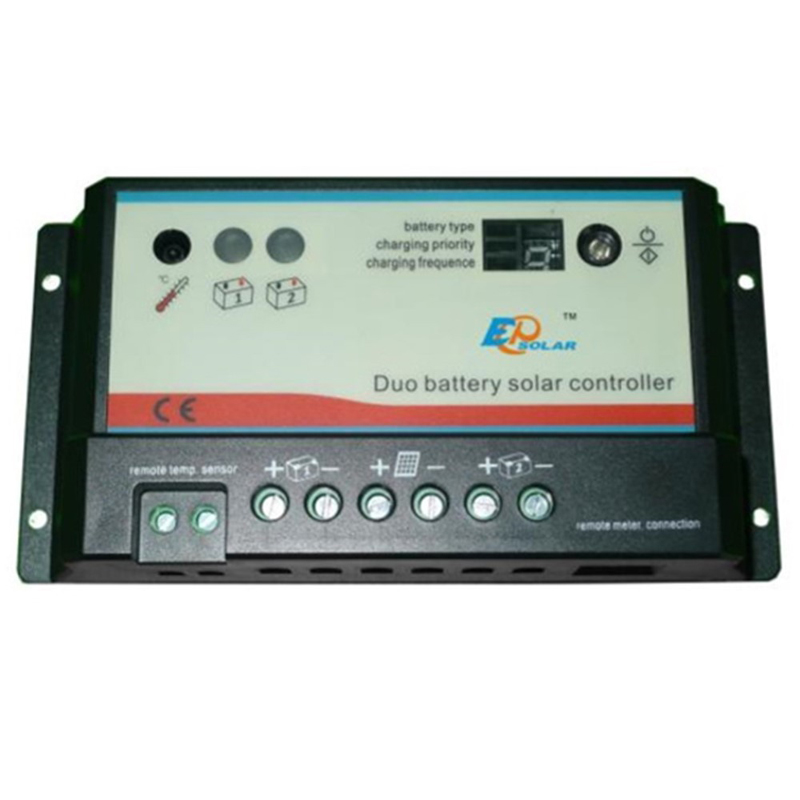 Pever Dual Akun aurinko latausohjain 10A20A Duo-akun säädin etänäyttönäyttöisellä LCD-mittarilla MT-1 EPSOLAR EPIPDB-com