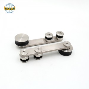 Lasiovi liukuva järjestelmä liukuovi roikkuu ruostumattomasta teräksestä liukupyörät