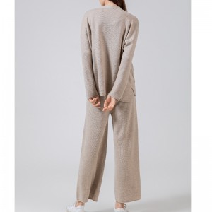 Muodikas rento yksinkertainen villa villapaita Kaksi kappaletta pienineuletakki sarja 69059#