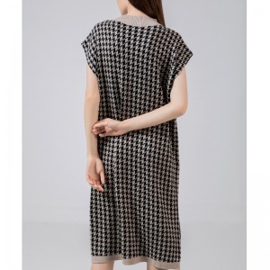 Muodikas rento yksinkertainen villa villapaita Thousand Bird Case Half High Collar Vest mekko 69065