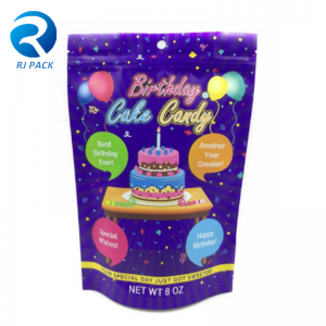 Korkealaatuinen mukautettu muotoilu Stand Up Pusseja karkkeja varten