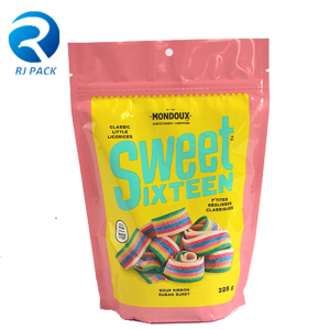 Korkealaatuinen mukautettu muotoilu Stand Up Pusseja karkkeja varten