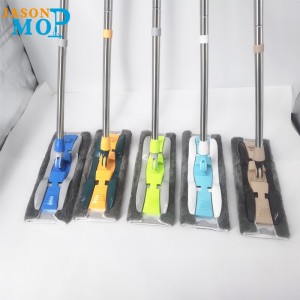 Jason korkealaatuinen alumiinimuotoinen mikrokuitulaite ruostumaton teräs sauva pidentynyt litteä MOP Floor Puhdistus