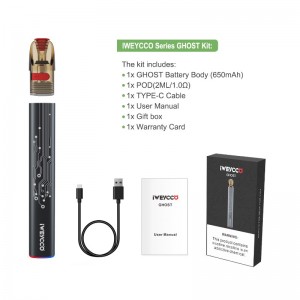 IWEycco Ghost Vape 650MAH 12W POD Kit Elektroninen savuke 2ml patruunan höyrystin sinulle