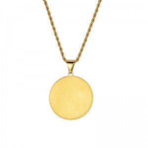 Hip-hop kaksikerros pyöreä kortti kaulakoru