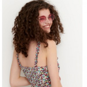 Kukka Print Viscose Dress Mini Pituus