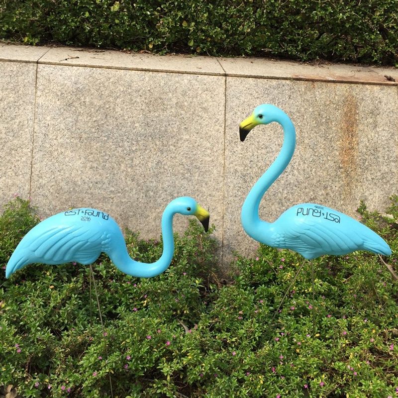 Simulointi Muovi Sininen Flamingo Linnut Puutarhanhoito Animal Decorations Outdoor Supplies