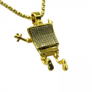 Inlaid Zircon Spongebob Hip Hop kaulakoru