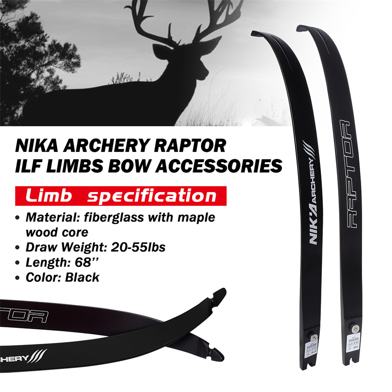 Nika-jousiammunta 270007 25h @ 68INCH ILF-jousiammunta Recurve Bow Limb Recurve Bow Set Tavoite Metsästys ja ammunta