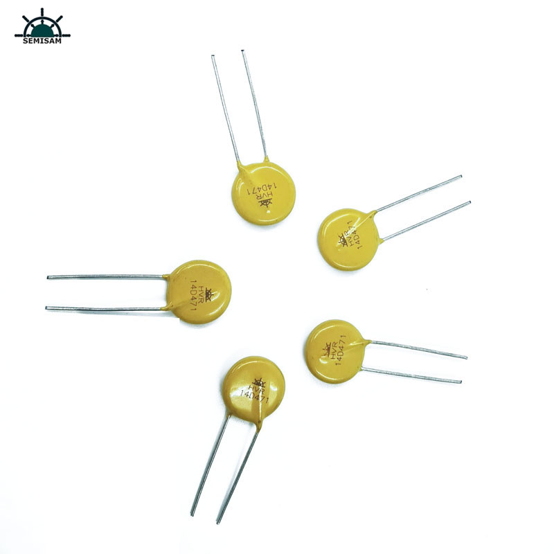 Kiina Elektroniikkakomponentit, keltainen MOV 14MM 14D471 470V Varistor Zov Indestestrial Varistor