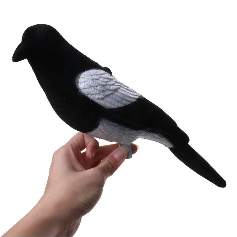 Muovi Flocked Magpie Decoy Bait Shooting Trap Droying Metsästys Decoy Bird ulkona metsästys tarvikkeet