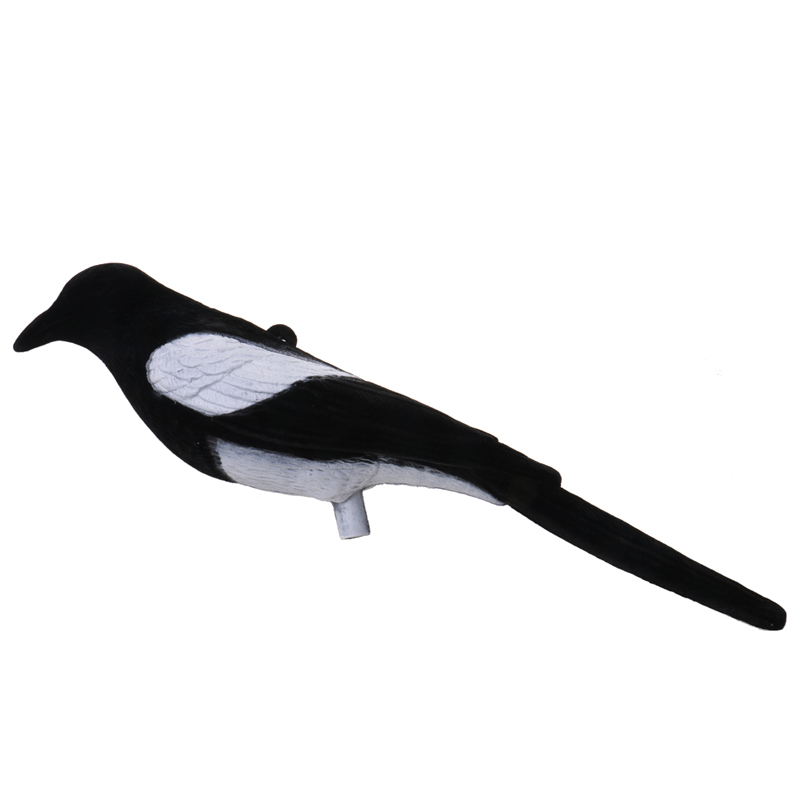 Muovi Flocked Magpie Decoy Bait Shooting Trap Droying Metsästys Decoy Bird ulkona metsästys tarvikkeet