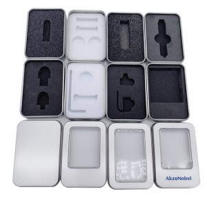 Kiina tukku elintarvikkeiden laatu pienet suorakulmainen lahja tins USB flash disk tina laatikko varastossa (87mm * 60mm * 18mm)