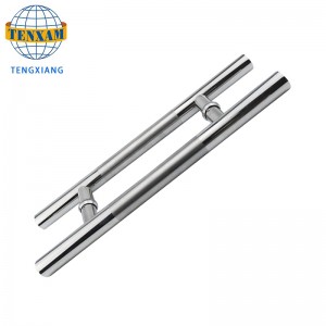 Mukautettava moderni pyöreä putki h tyyppi ruostumaton teräs liukupullu ovi kylpyhuone tarvikkeet suihku ovi lasi kahva